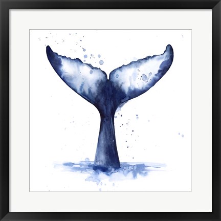 Framed Whale Wave I Print