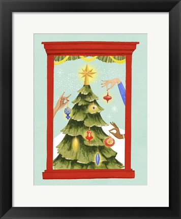 Framed Retro Jingle Ball I Print