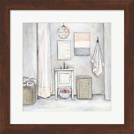 Framed Neutral Bath I Print