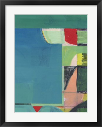 Framed Teal Abstract I Print