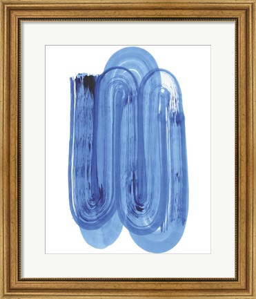 Framed Blue Swish IV Print