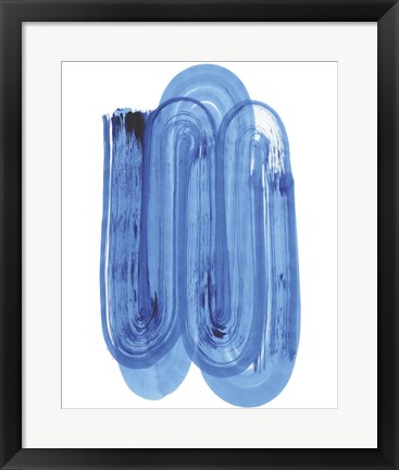 Framed Blue Swish IV Print