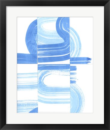 Framed Blue Swish V Print