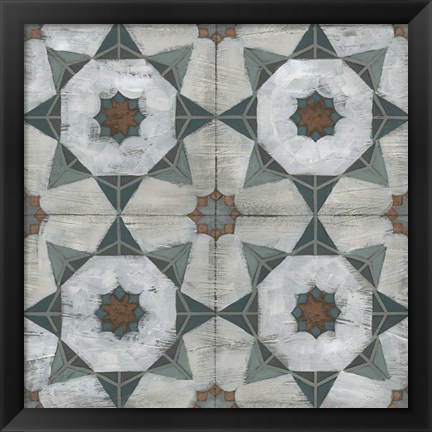 Framed Verdigris Tile II Print