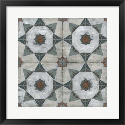 Framed Verdigris Tile II Print