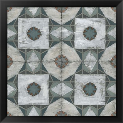 Framed Verdigris Tile III Print