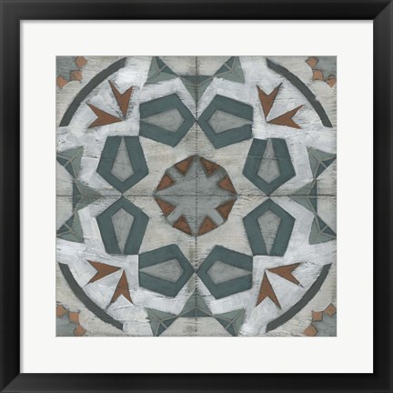 Framed Verdigris Tile IV Print