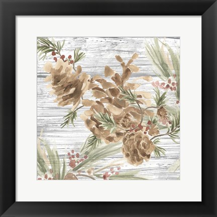 Framed Pinecone Lodge III Print