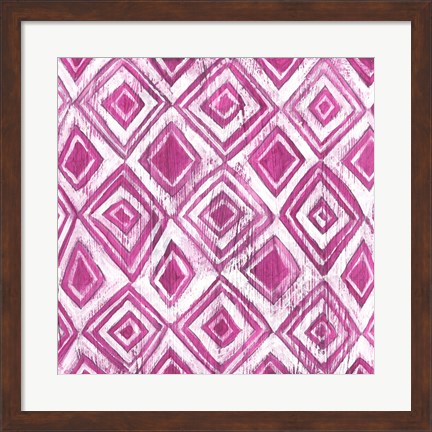 Framed Eclectic Textile I Print