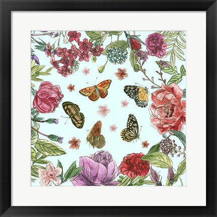 Framed Circular Butterfly II Print