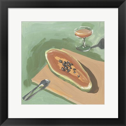 Framed Still Life with Papaya I Print