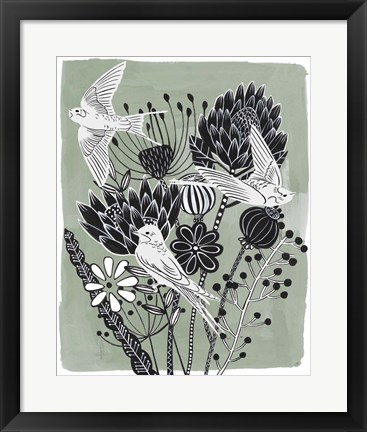 Framed Swallow Dance I Print