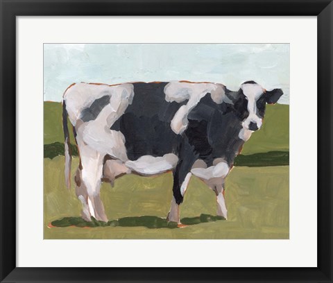 Framed Cow Portrait I Print