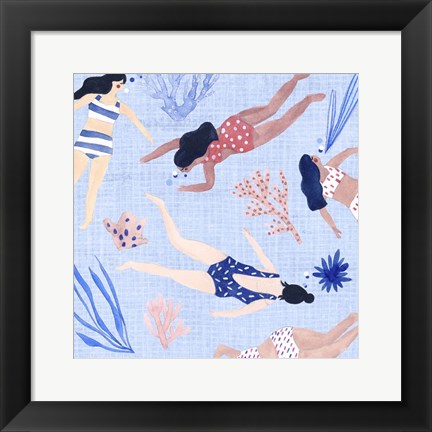 Framed Gone Swimming IV Print