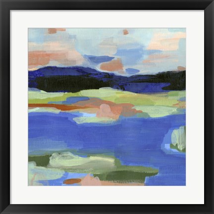 Framed Blue Landing II Print