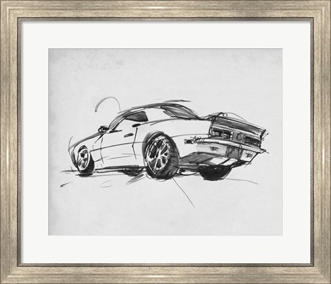 Framed Classic Car Sketch II Print