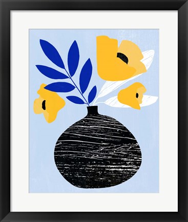 Framed Ruffled Vase IV Print