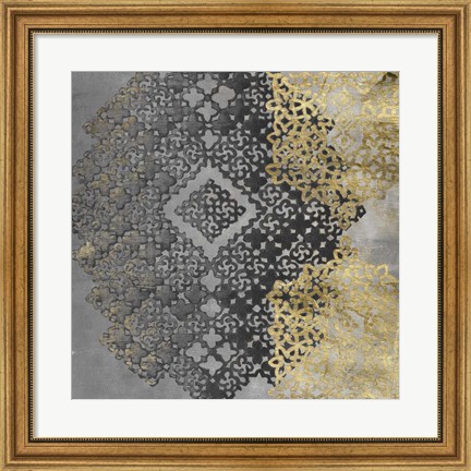 Framed Golden Filigree I Print