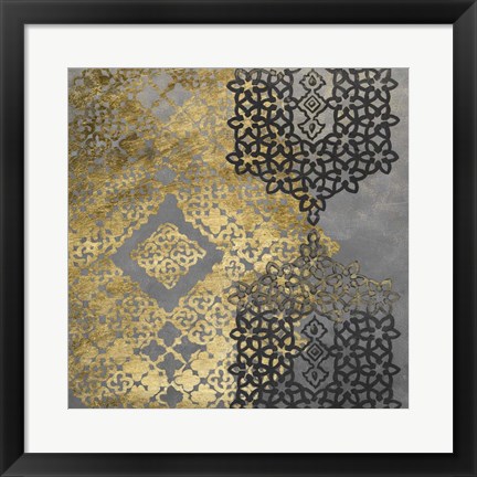 Framed Golden Filigree II Print