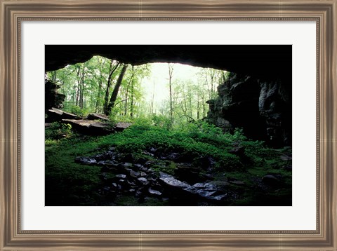 Framed Entrance to Russell Cave National Monument, Alabama Print