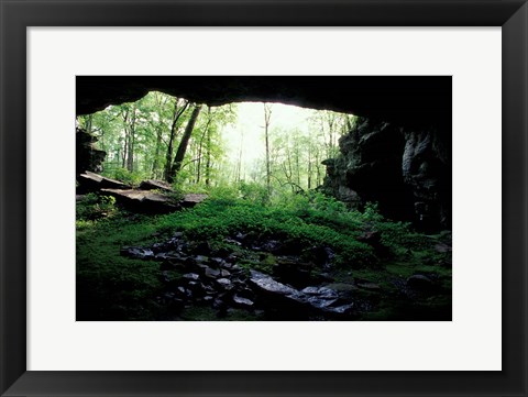 Framed Entrance to Russell Cave National Monument, Alabama Print