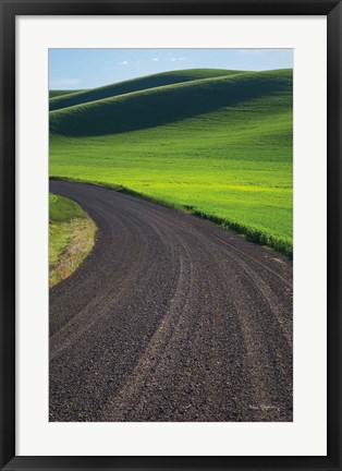 Framed Going Through Palouse Wheat Fields Print