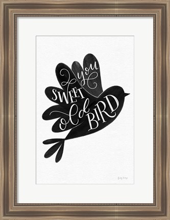 Framed Sweet Old Bird BW Print