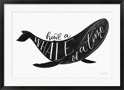 Framed Whale of a Time BW Print