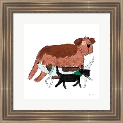 Framed Playful Pets Dogs II Print