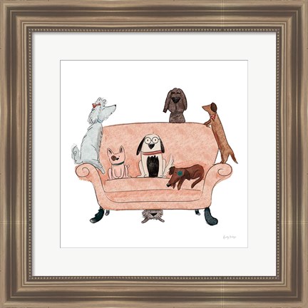 Framed Playful Pets Dogs I Print