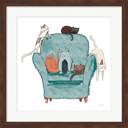 Framed Playful Pets Cats I Print