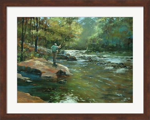 Framed Fly Fisherman Print