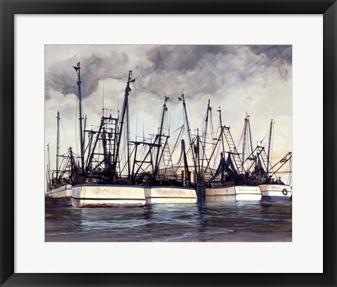 Framed Rachael B Shrimpboats Print