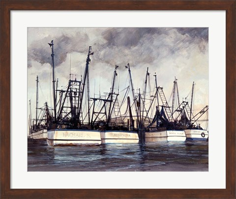 Framed Rachael B Shrimpboats Print