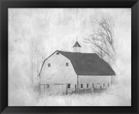 Framed White Barn II Print