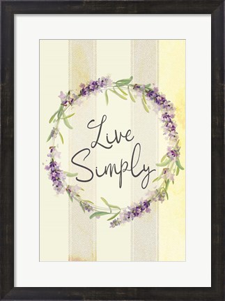 Framed Live Simply Lavender Print