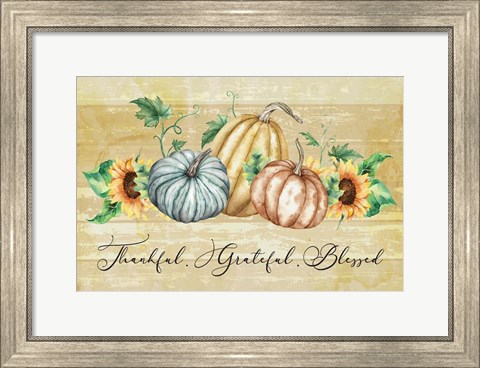 Framed Thankful Grateful Blessed Print