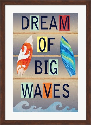 Framed Dream of Big Waves Print