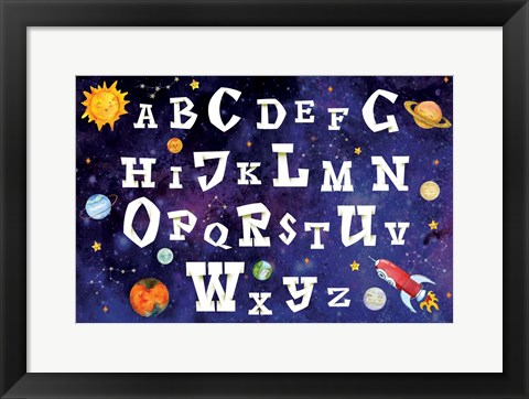 Framed Space Alphabet Print