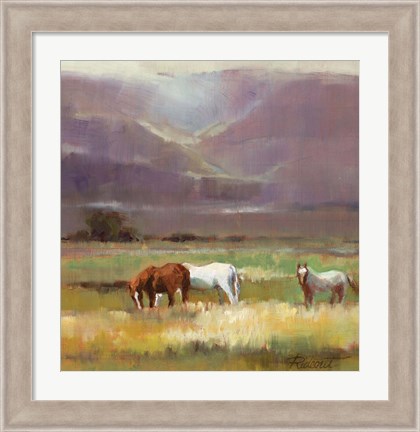 Framed Field of Horses Print