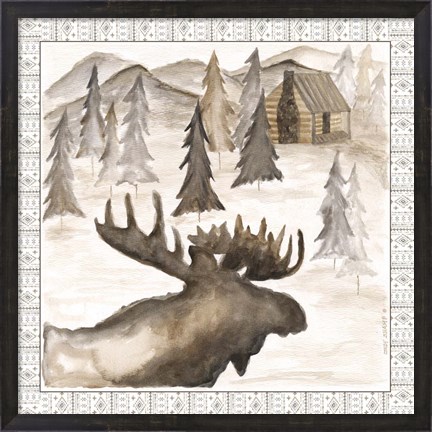Framed Moose w/ Border Print