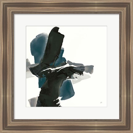 Framed Black and Dark Teal IV Print