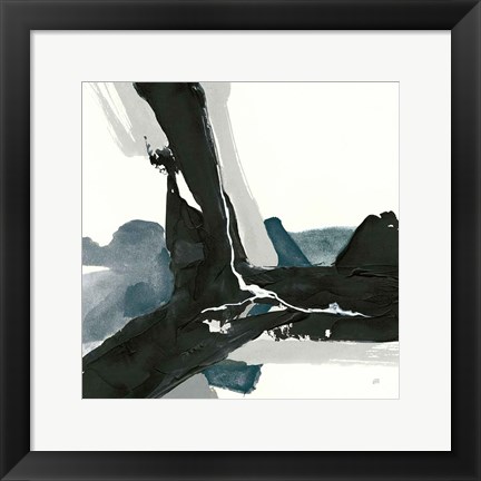 Framed Black and Dark Teal III Print