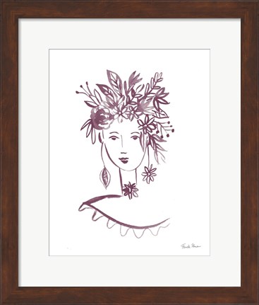 Framed Flower Girl I Plum Print