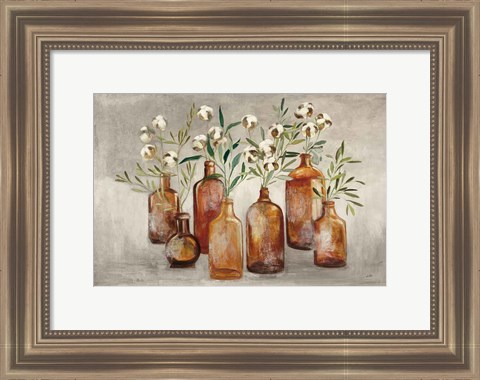 Framed Cotton Still Life I Gray Print