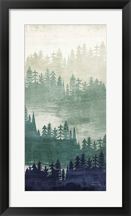 Framed Mountainscape Navy Panel II Print