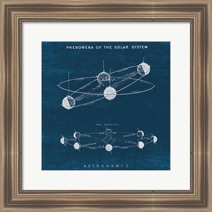 Framed Solar System Blueprint I Print