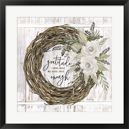 Framed Gratitude Wreath Print