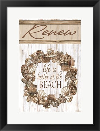 Framed Renew Shell Wreath Print