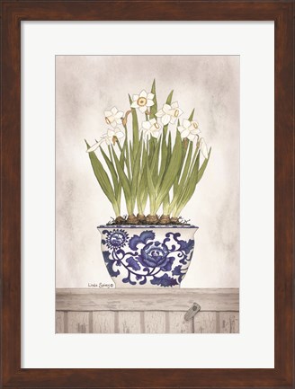 Framed Blue and White Daffodils II Print